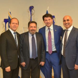 Israel and Georgia's capitals Mayors-  Mr. Kakha Kaladze and Nir Barkat with IGCC Chairman, Meni Benish and Honorary Consul of Georgia in Israel Igal Amedi